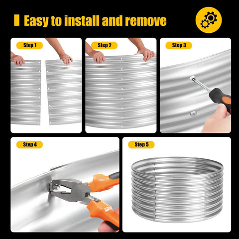 Assembly steps for 4 Foot Fire Pit Ring Galvanized Steel 48 Inch Wood Burning Ring For Backyard Bonfire And Camping