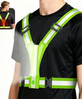LED Reflective Vest With 360 Degree Visibility, 40 Front And Back LEDs, Waterproof, Adjustable Running Gear shown on person