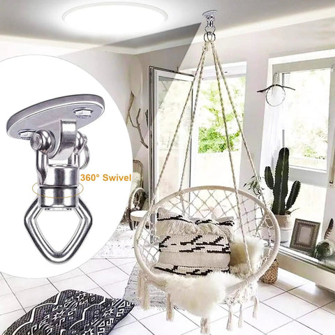 Beefy Bearing Swivel Swing Hanger 800Lb Capacity Stainless Steel Ceiling Mount Kit for hammock chair in modern room