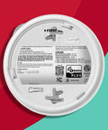 Battery Powered ZWave Smoke And Carbon Monoxide Alarm That Works With Ring Alarm Base Station, back view, label details
