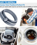 Beefed Up 00772658 Washer Door Boot Seal Replacement Kit For Front Load Gasket installed on Bosch washer
