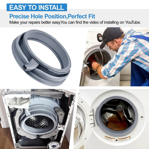 Beefed Up 00772658 Washer Door Boot Seal Replacement Kit For Front Load Gasket installed on Bosch washer