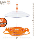 Go-To Multi-Station Oriole Feeder With Ant Moat And Weather Baffle, Heavy-Duty Metal and Plastic Wild Bird Feeder, Orange