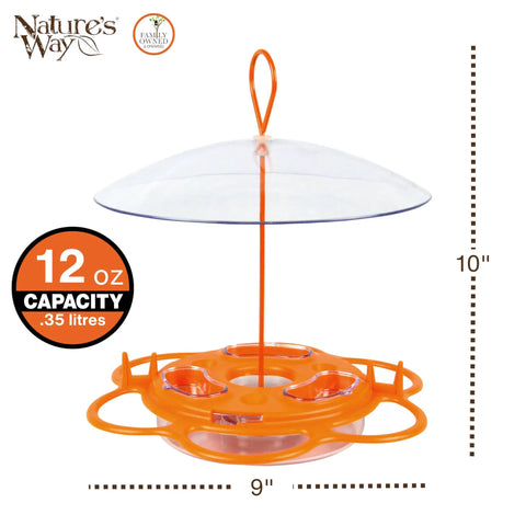 Go-To Multi-Station Oriole Feeder With Ant Moat And Weather Baffle, Heavy-Duty Metal and Plastic Wild Bird Feeder, Orange