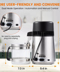 4L Countertop Water Distiller for Home Use, 1 Gallon Distilled Water Maker with Stainless Steel Unit and Glass Carafe