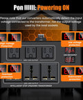Heavy Duty 8000W Voltage Converter Transformer Plug And Play Step Up 110V Or 120V To 220V Or 240V And Step Down 220V To 110V With Circuit Breaker Protection LCD Display 3 US sockets 3 universal sockets showing error codes