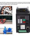 1.5KW VFD Variable Frequency Drive for CNC Spindle Motor Speed Control PLC PID Controller with Voltage Vector Control, front view