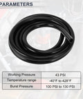 Universal Silicone Vacuum Hose For Your Ride 10ft Long High Temp Black 12mm Inner Diameter 18mm Outer Diameter 3mm Wall