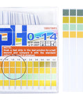 Ultra Accurate pH Test Strips 0-14 With 0.5 Precision, 100 Strips Litmus Paper showing color chart for acid alkaline readings.