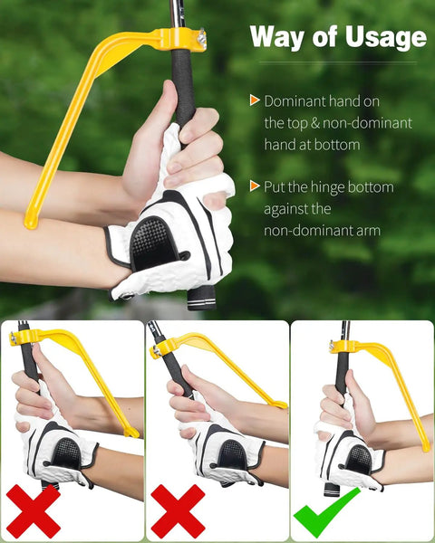 Demonstration of Golf Wrist Hinge Swing Hack Training Aid For Swing Correction And Elbow Posture Improve Back Swing Build Muscle Memory