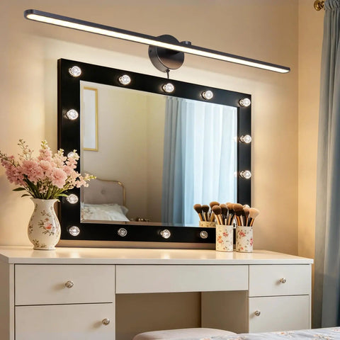 32 Inch Wall Mounted Picture Light For Bathroom And Bedroom Vanity Mirror LED Fixture No Fuss Easy Install Plug In Or Hardwired