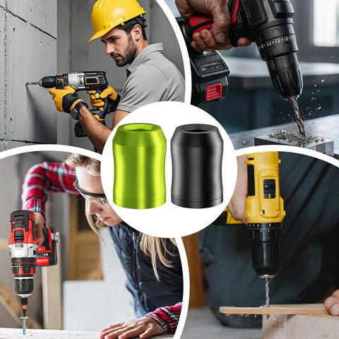 Magnetic Screwdriver Bit Holder with Aluminum Alloy Body Demagnetizer Accessory, 2-pack; used in various drilling tasks.