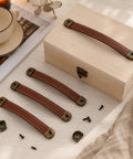 4 Pack Leather Drawer Pulls With Mounting Screws Brown Leather Handles With Zinc Alloy Hardware 7.48 Inch Length 0.94 Inch Width Durable Smooth Grip Built To Last For Daily Use
