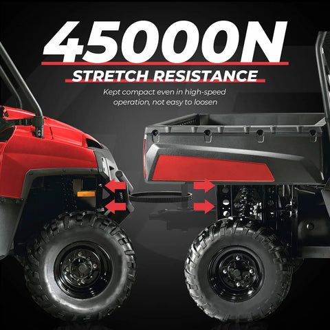 Beefed Up ATV UTV Drive Belt Replacement 3211162 24G4022 with 45000N stretch resistance in Polaris vehicle setup