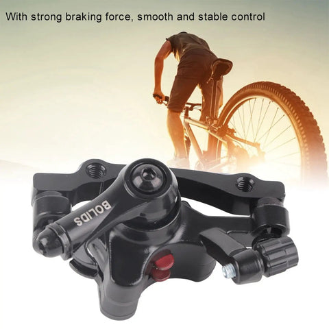 F160 And R140 Bicycle Disc Brake Pads For Front And Rear Mount, Mechanical Pulling System with cyclist in background