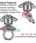 Beefy Silent Bearing Stainless Steel Heavy Duty Swing Hanger with 180 and 360 Degree Swivel Hook, 1500 Lb Capacity