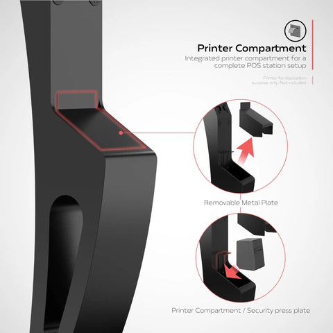 Floor Stand Kiosk For Monitors And Printer Slot 15 To 32 Inches Supports Up To 60 Lbs VESA Compatible With lockable access panel close-up