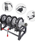 Manual Pipe Fusion Welder For 63 To 160 Mm Pipes Electric Butt Fusion Welder With Temperature Control Four Thick Clamping Rings Pro Grade Heavy Duty For PE PP PB PVDF HDPE PVC Joints, four-ring clamp holding PE pipe