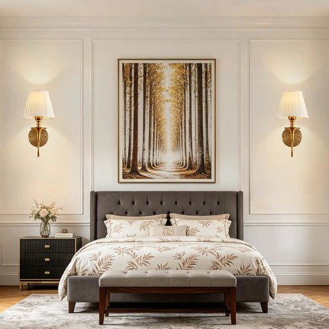 Wireless Vintage Wall Sconce Set Of Two Rechargeable Dimmable RGB Lights With Remote Antique Brass And Fabric Shade, bedroom decor.