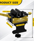 Beast Golf Club Regripping Kit 2.0 With Quick Release Vise Clamp showing dimensions in inches and centimeters