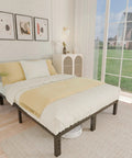 Straight Up Heavy Duty Queen Bed Frame Built Like A Tank With Ample Underbed Storage in a bright bedroom setting.