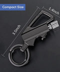 Black Three In One Lighter With Multitool Keychain Bottle Opener Portable Waterproof Ignite Tool For Camping on black background
