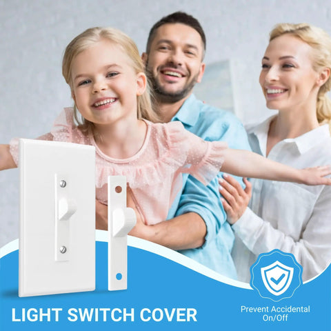 4 Pack White Toggle Switch Guard Covers That Screw On To Lock Your Switches In Place For Kid Safety And Appliance Protection