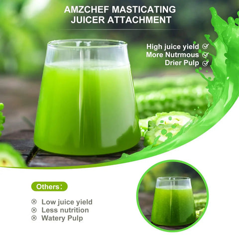 Turn Your Stand Mixer Into A Juicer With A Masticating Slow Juicer Attachment For All Models, green juice close-up