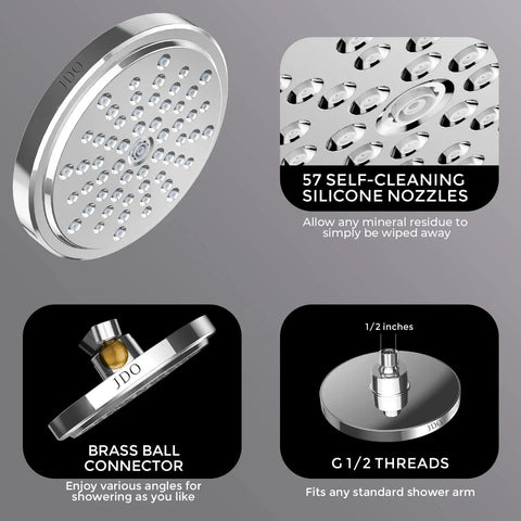 High Pressure 7 Inch Rainfall Shower Head With Adjustable Spray Luxury Chrome Fixed Showerhead High Flow Bath Replacement Tool Free 1 Minute Install For Spa Like Shower Experience