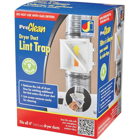 Product packaging of Dryer Duct Lint Trap For Four Inch Ducts Secondary Lint Filter To Reduce Fire Risk In Electric Dryers