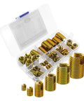50 Piece Carbon Steel Thread Repair Kit With Self Tapping Thread Inserts For Quick Pro Grade Repairs And Easy Installation For Professionals And DIY Enthusiasts, assorted inserts in case
