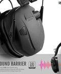 Apollo Electronic Earmuffs For Shooting With Gel Ear Pads 24 Decibel NRR Noise Cancelling Ear Protection Headset side view