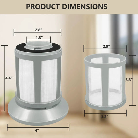 Two Pack Replacement Filters For Zing Canister Vacuum Cleaners 2156A 1665 16652 1665W Fits Part 1613056 dimensions