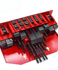 58 Piece Milling Machine Clamping Kit With M12 Universal Fixture Screws And Pressure Plate Set on red organizer board