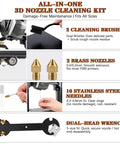 66-piece all-in-one 3D printer tools kit with storage case; brass nozzles 0.2/0.4mm, stainless needles, brushes