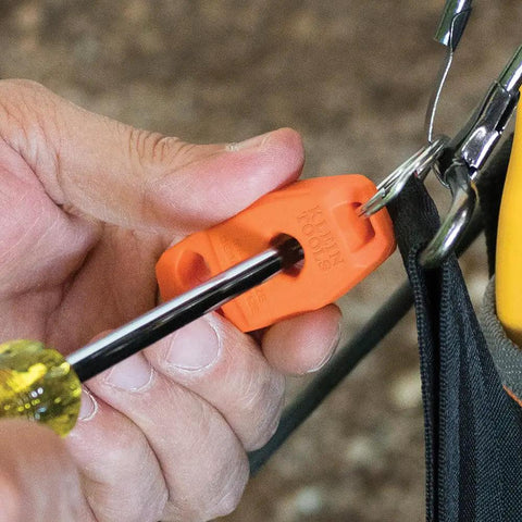 Tradesman Pro Backpack Tool Kit with Zipper Tool Bags and Magnetizer, 4 Piece Heavy Duty On The Jobsite Storage Set with magnetizer in use