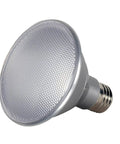 Single LED PAR30 bulb from 12-Pack LED PAR30 13W Dimmable Flood Lamp For Indoors And Outdoors, 2700K Warm White, 40 Degree Beam, E26 Medium Base, 120V, Short Neck, Replaces 50W, Long Life 25,000 Hours, side angle view