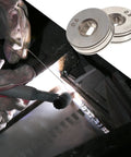 Wire feed drive rollers, two knurled discs 0.6/0.8mm for SSJ16 MIG welders, front view