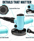 Top Tier Pneumatic Air Angle Grinder 4 Inch Metal Grinding And Polishing Workhorse with textured disc face and comfort side handle.