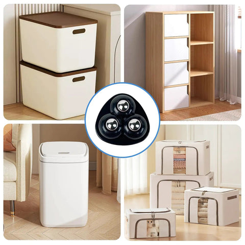 Butter Smooth Mini Ball Caster Wheels Set Of 4 With 360 Degree Swivel And Universal Plates for furniture storage solutions.