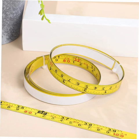 Peel And Stick Measuring Tape Ruler With Double Scale Metric And Imperial Marks Solid For Router Tables And Craft Tasks clear numbers rolled and flattened for easy use.
