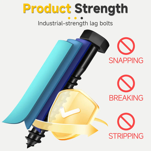 Industrial-strength lag bolts from TV Wall Mount Hardware Kit With Lag Bolts And Drill Bits For Concrete Wood Brick And Drywall