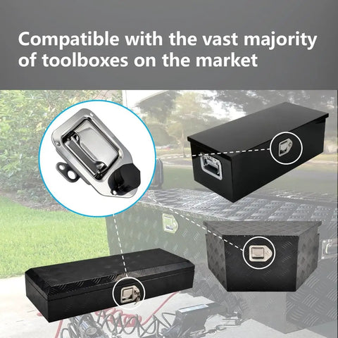 Heavy Duty 304 Stainless Steel Toolbox Latch Replacement 2 Pack With Keys for multiple toolboxes and outdoor use