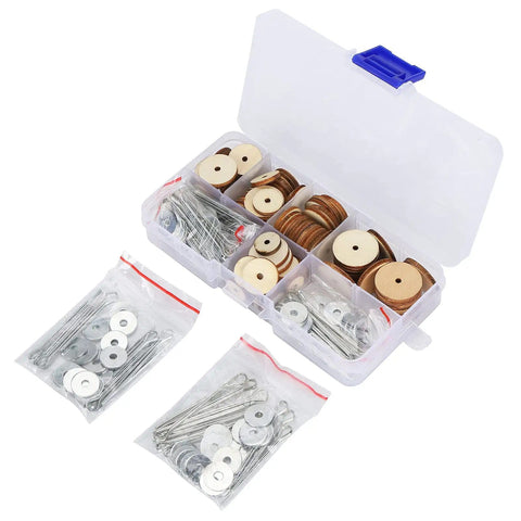 50 Set Doll Joints And Cotter Pins Skeleton Movable Joints For Teddy Bear Making Supplies Wood Craft Kit shown in storage box