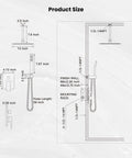 Diagram of Ceiling Mount Shower System With Rain Showerhead And Handheld Sprayer, 10 inch, Oil Rubbed Bronze, showing dimensions