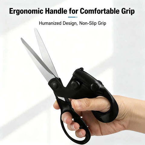 Laser Guided Fabric Scissors With Built In Red Laser Guide For Pro Level Precision Cuts In DIY Crafts, Easy To Use Ergonomic Handle