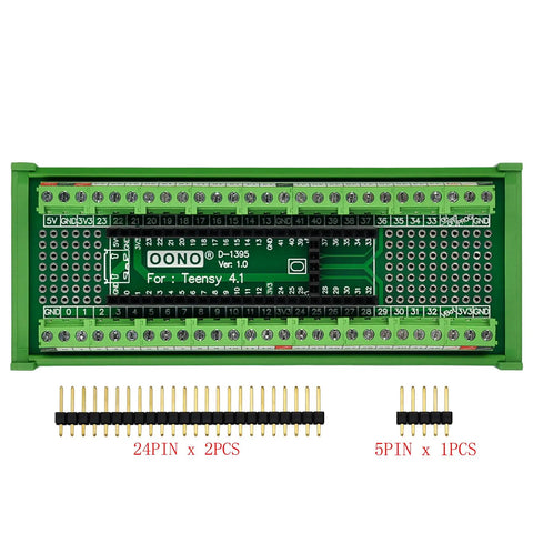 Pro Grade Industrial Terminal Block Breakout Board For Microcontrollers On DIN Rail Mount with 112 DIY Solder Pads