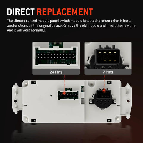 Plug And Play Climate Control Module And AC Panel For 2003 2007 GM Trucks And SUVs; back view showing 24 and 7 pin connectors