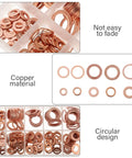 Super Cool 200 Piece Copper Crush Washer Set M5 To 14mm Assortment Kit Perfect For Sealing Oil Leaks In Cars And Industrial Gear Plus Precision Tools. Copper washers in organizer box, circular design