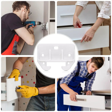 Slick White Plastic Drawer Track Guide Kit Packing 10 Pieces With Badass Durability And Hella Smooth Gliding Motion installation process.